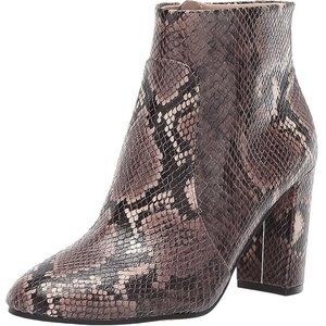 NEW Vince Camuto Sanstan Snake Print Leather Bootie Taupe 7.5 $150 NIB